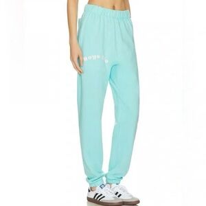 Boys Lie Revolve NWOT Aqua Blue with light Pink text Joggers with Pockets.